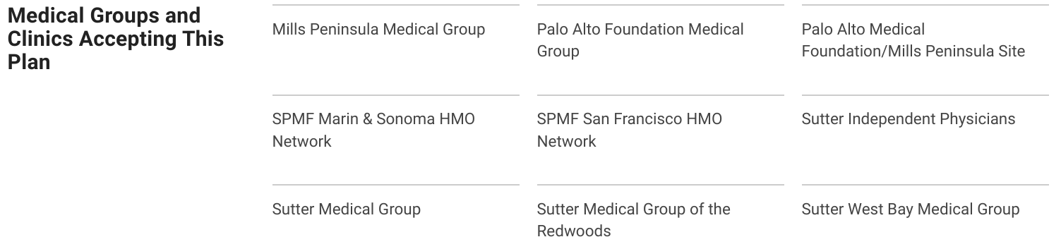 PAMF medigap group alignment